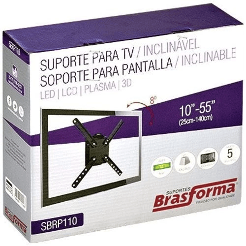 Suporte-Universal-pTV-Led-Lcd-Plasma-3D-e-SmartTv-10-a-55---Inclinavel--1-movimento----BRASFORMA-