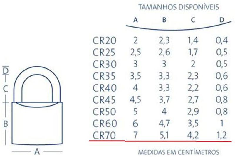 Cadeado-Latao-Standart--70mm--CR70---PAPAIZ