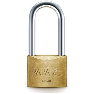 Cadeado Classico Latão Haste Longa (40x50mm) - PAPAIZ