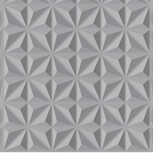 Tecido Adesivo Estrela 3D *Cinza Bobina 50x300cm - FLOK