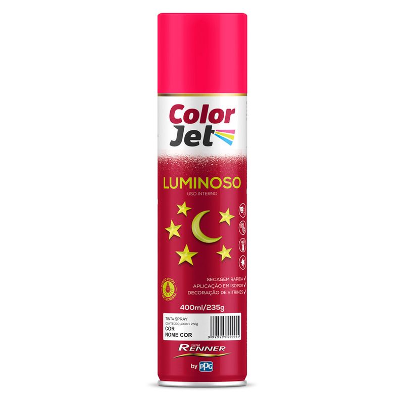 Tinta-Spray-Color-Jet-Luminoso--Rosa-Choque-400ml---TINTAS-RENNER