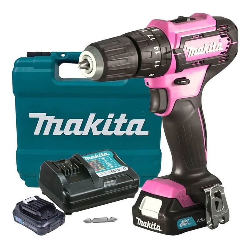 Parafusadeira-Furadeira-de-Impacto-12V-Rosa-com-Carregador-2-Baterias-e-Maleta---MAKITA