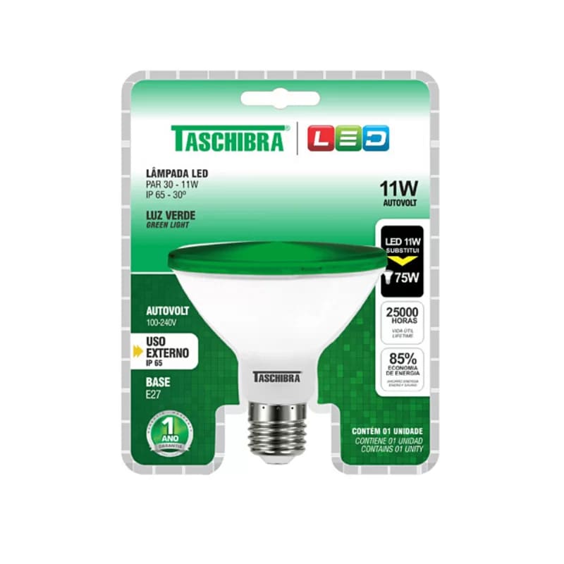 Lampada-LED-11w-PAR30-VERDE-E27---TASCHIBRA
