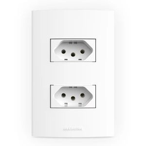 2 TOMADAS S 10A COM PLACA 4X2 BRANCA INOVAPRO - ALUMBRA