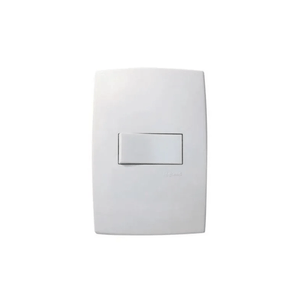 Conjunto Montado com 1 Interruptor Simples Horizontal Branco