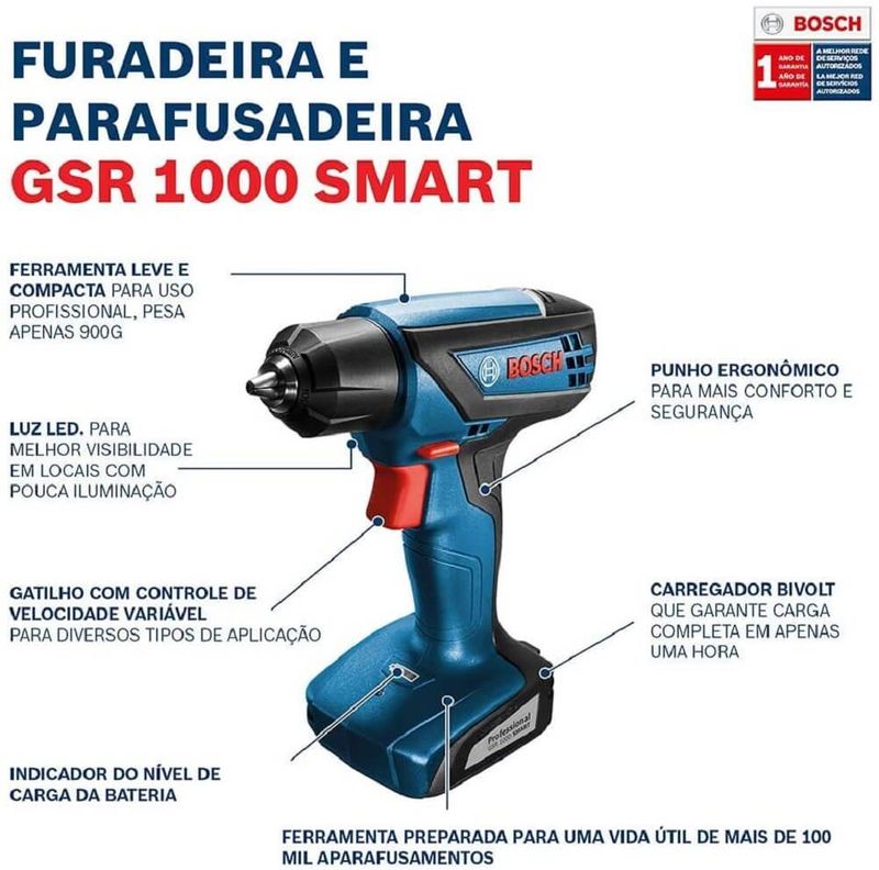 Parafusadeira-e-Furadeira-a-Bateria-12v-GSR-1000-Smart---Carregador-Bivolt---Maleta---BOSCH