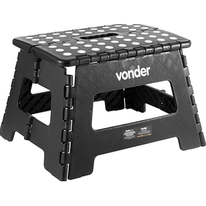 Banqueta Plástica Dobrável Vonder 22cm - Preta