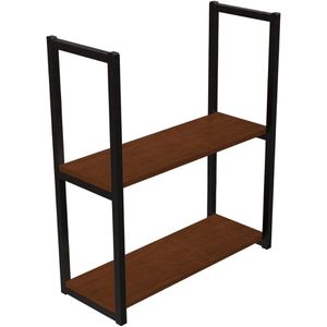 Prateleira Industrial Com 2 Prateleiras 60x20 Avelã DIY Estilo Industrial - Brasforma